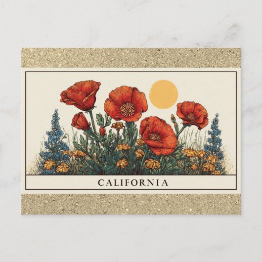 California State Flower Wildflower ポストカード (正面)