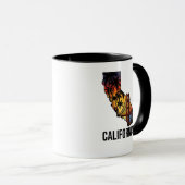 California State Outline Tattoo Style Palm Trees マグカップ (正面右)