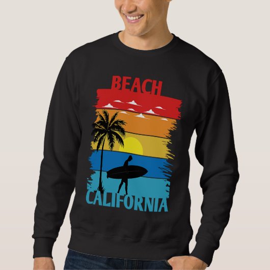 California Summer Beach Vintage Sunset  2 スウェットシャツ (正面)