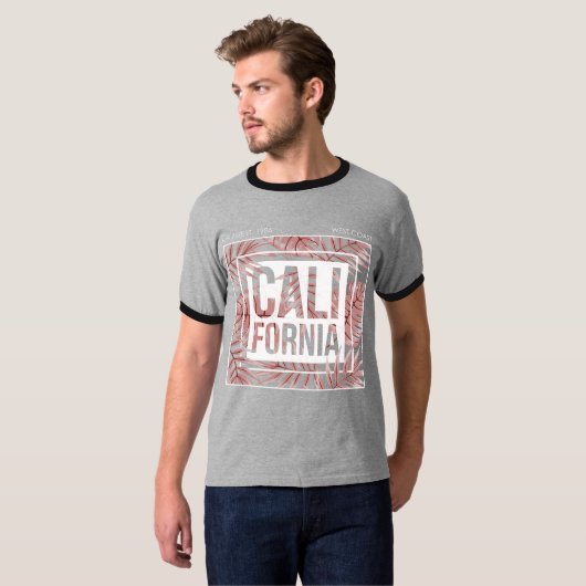 California Summer Forever- Tropical Leaves Tシャツ (正面フル)