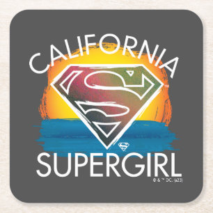California Supergirl Sunset Graphic スクエアペーパーコースター