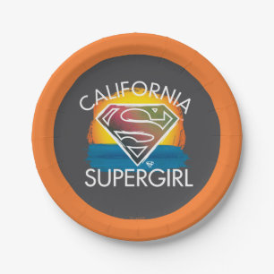 California Supergirl Sunset Graphic ペーパープレート