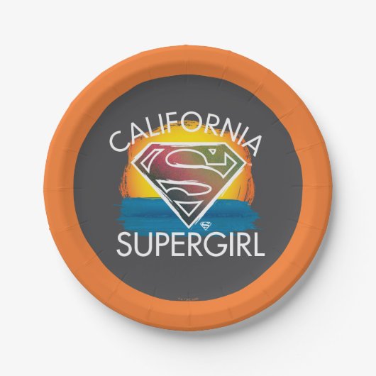 California Supergirl Sunset Graphic ペーパープレート (正面)