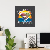 California Supergirl Sunset Graphic ポスター (ホームオフィス)