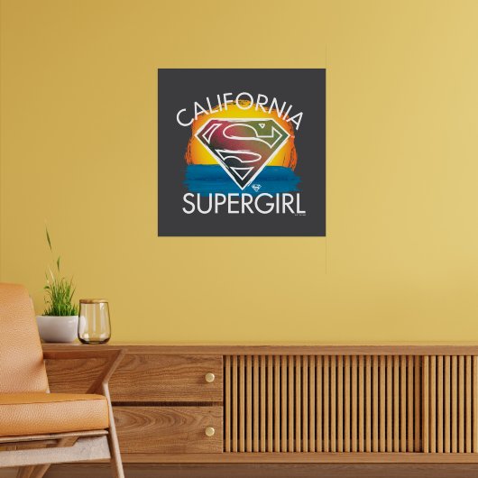 California Supergirl Sunset Graphic ポスター (リビング2)