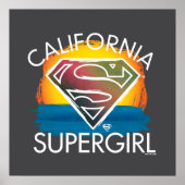 California Supergirl Sunset Graphic ポスター (正面)