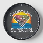 California Supergirl Sunset Graphic 壁時計 (正面)