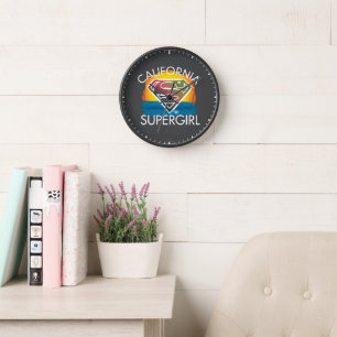 California Supergirl Sunset Graphic 壁時計