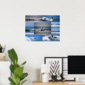 California Surfers Collage Poster ポスター (ホームオフィス)