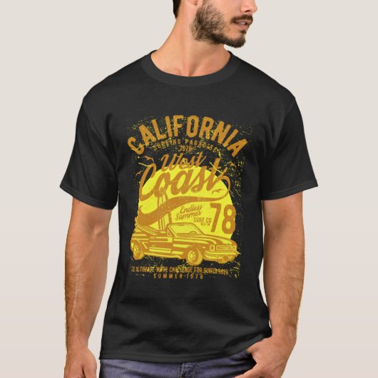 California Surfing Paradise West Coast Since 78 Tシャツ (正面)