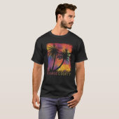 California Surfing Retro Palm tree Orange County B Tシャツ (正面フル)