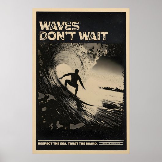 California Surfing - Retro Surf Poster Print ポスター (正面)