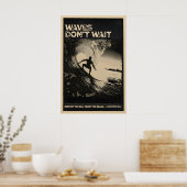 California Surfing - Retro Surf Poster Print ポスター (キッチン)