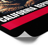 California The Golden State Bear Flag  ポスター (角)