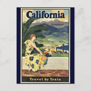 California Travel by Trainヴィンテージのポスター ポストカード