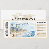California Trip Boarding Pass Ticket 招待状 (正面/裏面)