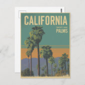 California Twenty Nine Palms Retro Travel Art ポストカード (正面/裏面)