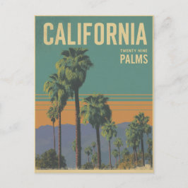 California Twenty Nine Palms Retro Travel Art ポストカード