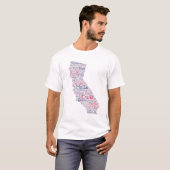 California USAスラングWord Art Map Tシャツ (正面フル)