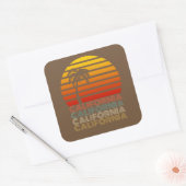 California Vintage Sommer Sunset Sunrise Retro スクエアシール (封筒)