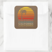 California Vintage Sommer Sunset Sunrise Retro スクエアシール (バッグ)