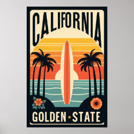 California Vintage Travel Poster ポスター