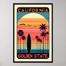 California Vintage Travel Poster ポスター