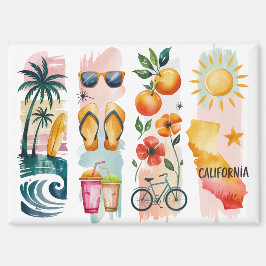 California Watercolor Magnet Set | Beach Waves, Or マグネット