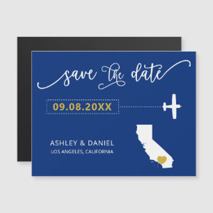 California Wedding Save the Date Card, Map マグネット招待状
