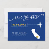 California Wedding Save the Date Card, Map マグネット招待状 (正面)