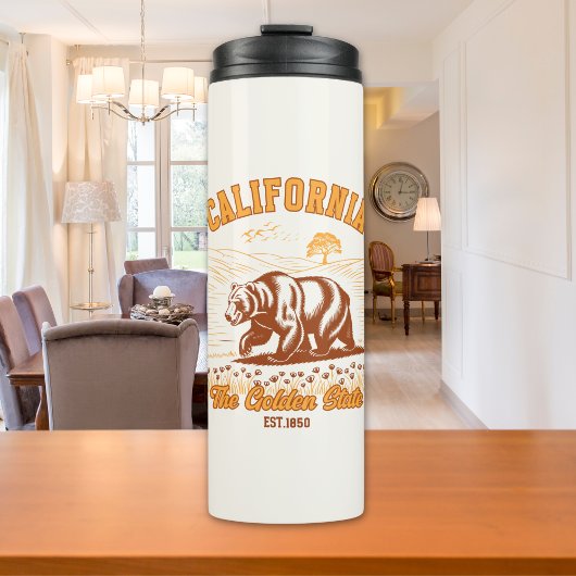 California Wildflower Field – Retro Bear Design タンブラー