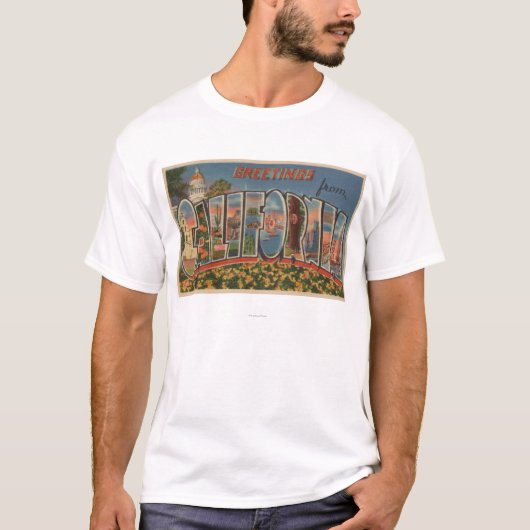 CaliforniaLargeの手紙ScenesState Tシャツ (正面)