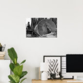 CaliforniaMan Posing by Cut Redwood Log ポスター (ホームオフィス)