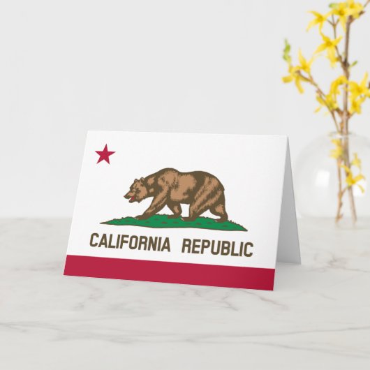 Californian Flag, Flag of California カード (黄色い花)