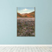 CaliforniaWild Lupineの花開花 キャンバスプリント (インサイチュ (ウッドフロア))