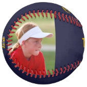 Californie Bleu Marine Jaune Personnalisé 2 photos ソフトボール (正面左)