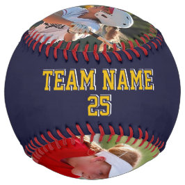 Californie Bleu Marine Jaune Personnalisé 2 photos ソフトボール