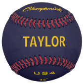 Californie Bleu Marine Jaune Personnalisé 2 photos ソフトボール (正面)