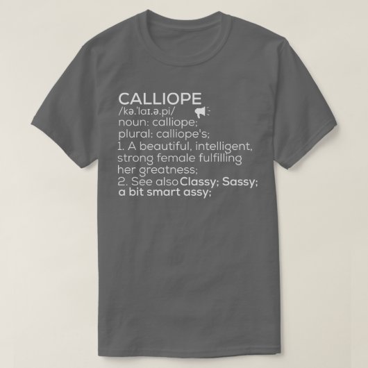 Caliope名Caliope定義Caliope Female Tシャツ (デザイン正面)