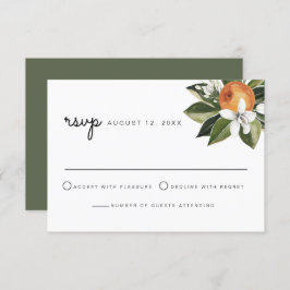 Caliope – 水彩オレンジブロッサムRSVPカード 招待状