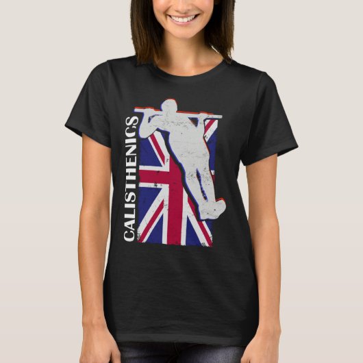 Calisthenics Athlete UK Flag Fitness Gym Street Wo Tシャツ (正面)