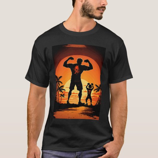 Calisthenics Exercise Enthusiasts Father And Son D Tシャツ (正面)