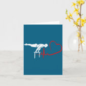 Calisthenics Planche Heartbeat Gymnast Fitness Hum カード (黄色い花)