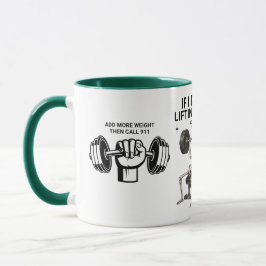 Call 911 Skeleton Weightlifting Gym Coffee Mug マグカップ