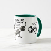 Call 911 Skeleton Weightlifting Gym Coffee Mug マグカップ (正面右)
