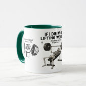 Call 911 Skeleton Weightlifting Gym Coffee Mug マグカップ (正面左)