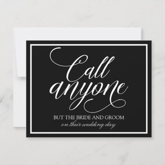Call Anyone カード | スケッチ調カリグラフィー(ブラック) (正面)