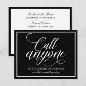 Call Anyone カード | スケッチ調カリグラフィー(ブラック) (正面/裏面)