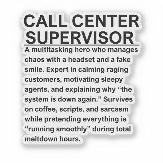Call center supervisor シール (正面)