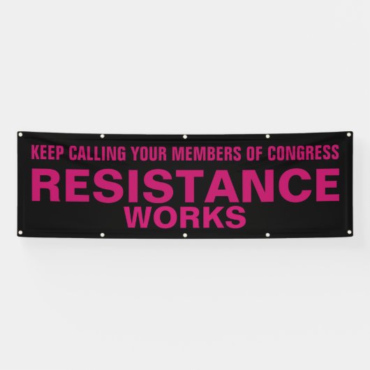 Call Congress Resistance Works抗議ピンクブラック 横断幕 (横)